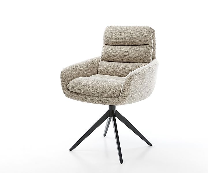 Drehstuhl Abelia-Flex mit Armlehnen Webstoff Soft Beige Kreuzgestell breit günstig online kaufen