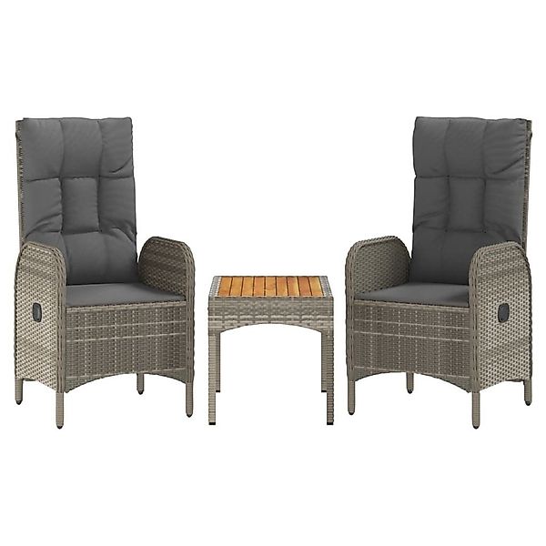 vidaXL Gartenlounge-Set 3-tlg. Garten-Lounge-Set mit Kissen günstig online kaufen