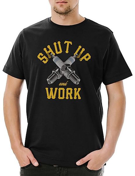 Urban Backwoods Print-Shirt Shut Up And Work Herren T-Shirt Mechaniker Mech günstig online kaufen