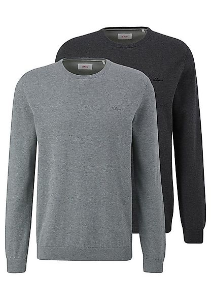 s.Oliver Rundhalspullover 2er Pack Basic (Spar-Set, 2-tlg) Pullover - Baumw günstig online kaufen