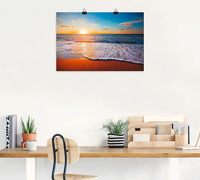 Artland Wandbild "Sonnenuntergang und das Meer", Strand, (1 St.), als Alubi günstig online kaufen