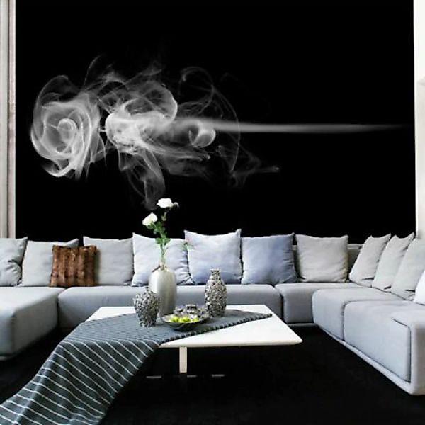 artgeist Fototapete Rose (Rauch) schwarz/weiß Gr. 350 x 270 günstig online kaufen