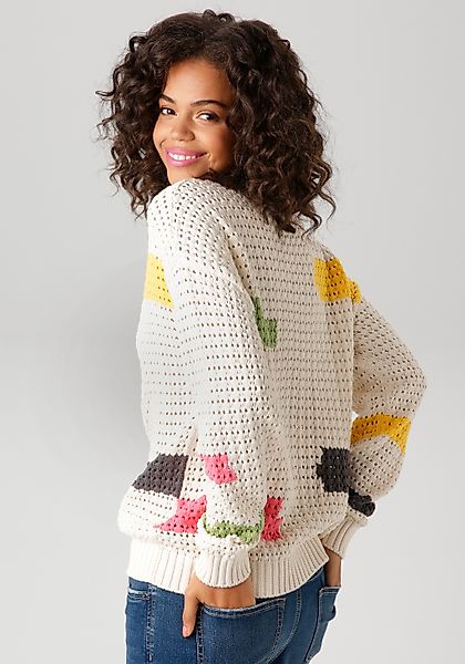 Aniston CASUAL Strickpullover mit eingestrickten Farb-Highlight günstig online kaufen