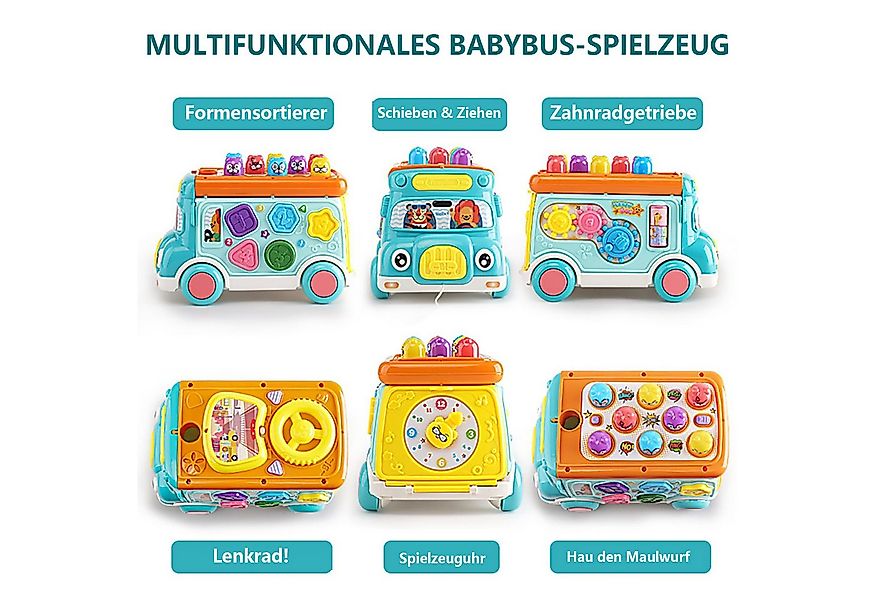 CLTYQ Spielzeug-Bus Babyspielzeug, interaktive Musikbusse, frühkindliche Bi günstig online kaufen