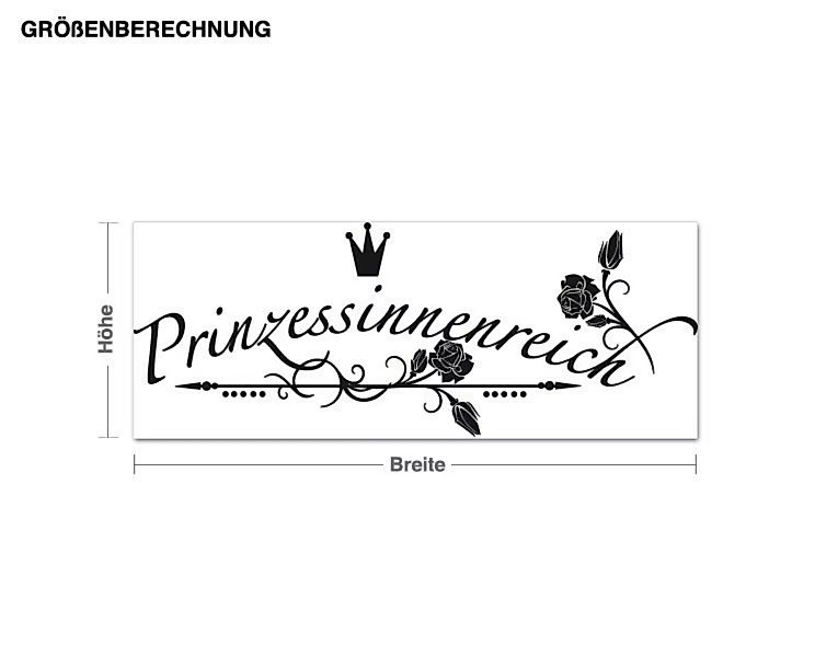 Wandtattoo Kinderzimmer Spruch Prinzessinnenreich floraler Schriftzug günstig online kaufen