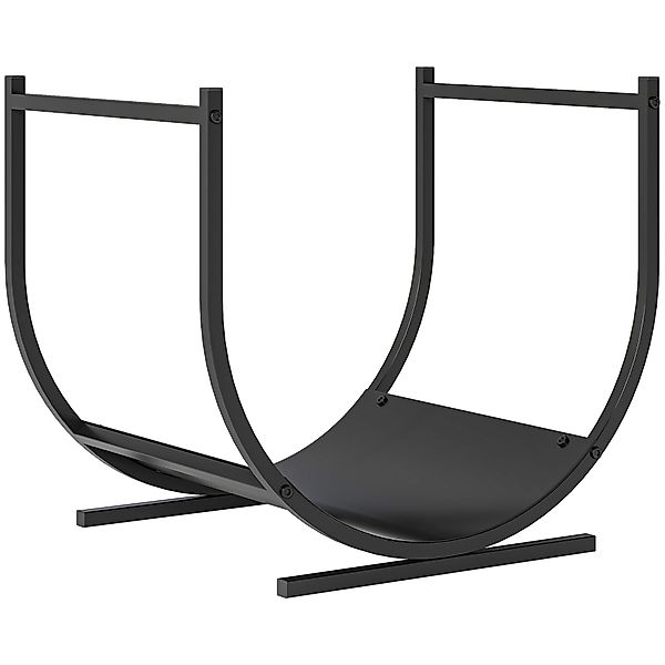Outsunny Kaminholzregal, robustes gebogenes Holzregal, Holzkörbe für drinne günstig online kaufen