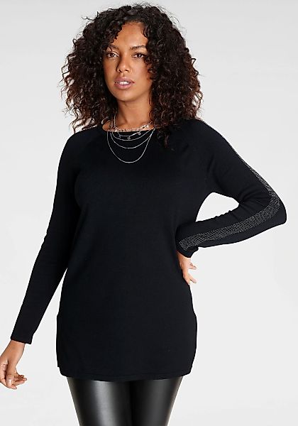 Laura Scott Longpullover mit Glitzersteinen und günstig online kaufen