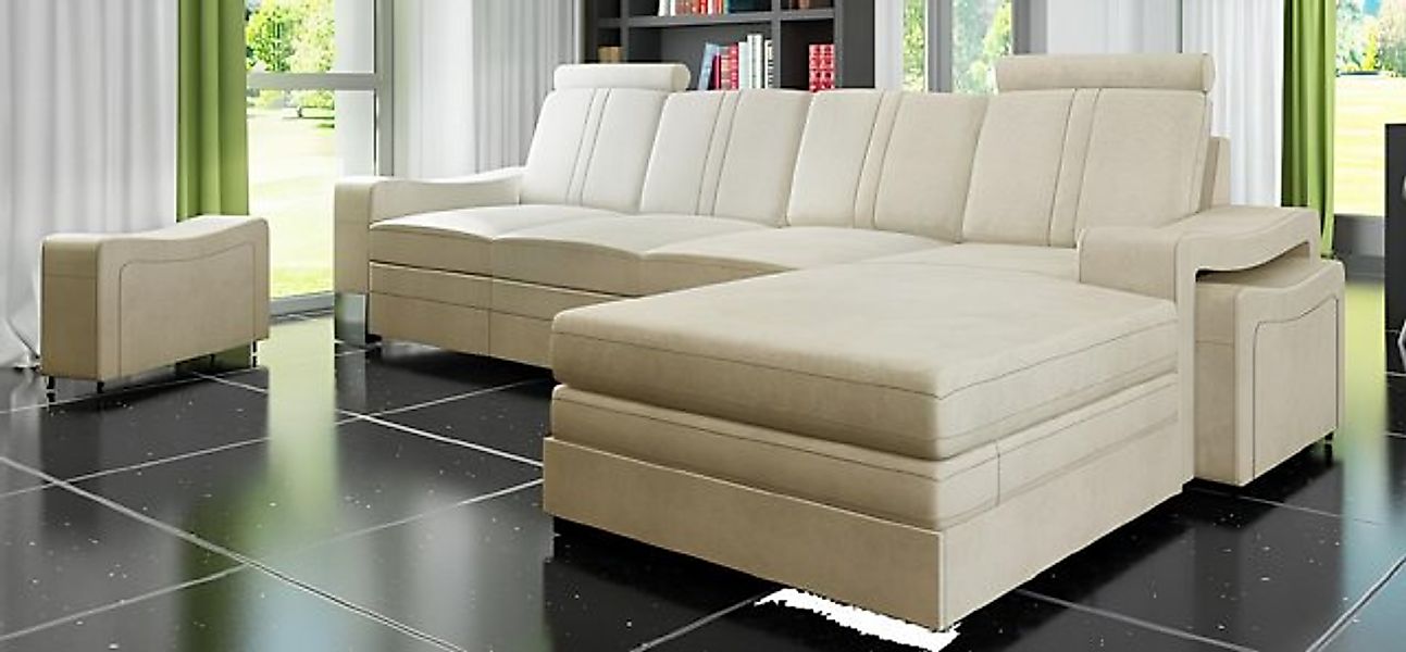 JVmoebel Ecksofa Textilcouch mit USB Stoffsofa Stoffcouch Ecksofa Sofa Pols günstig online kaufen