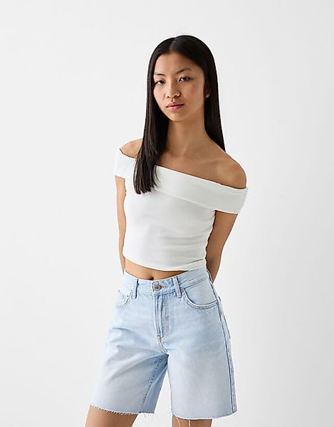 Bershka Jeans-Bermudashorts Damen 32 Hellblau günstig online kaufen