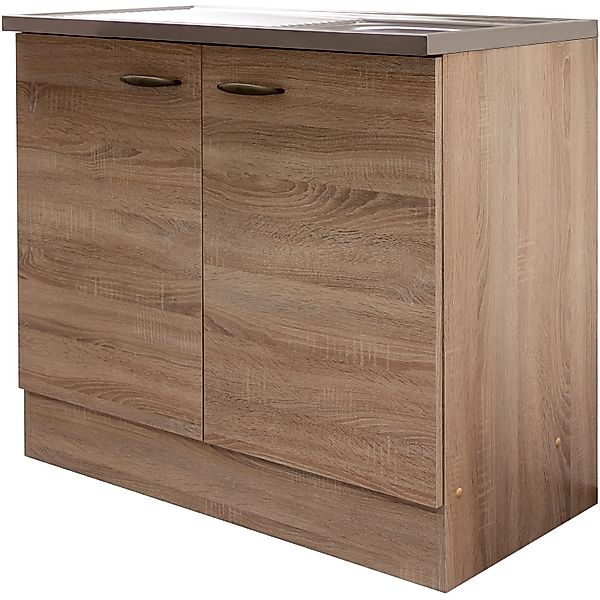 Flex-Well Classic Spülenunterschrank 100 cm Oslo Sonoma Eiche günstig online kaufen