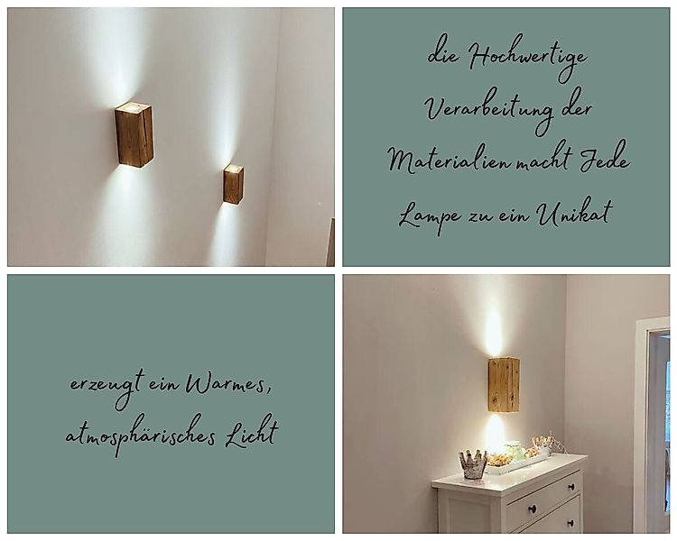 Blockholz-Schmiede Wandleuchte Altholz LED Wandleuchte Handgefertigte günstig online kaufen