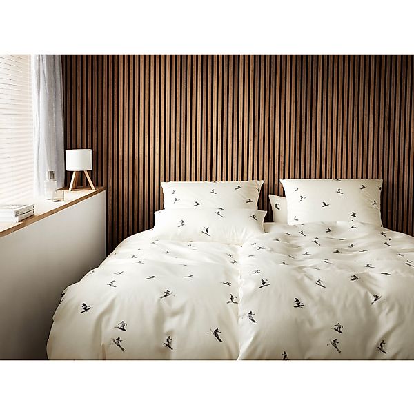 Elegante Mako Satin Bettwäsche Mono Ski 24549-9 Skiläufer 135x200 günstig online kaufen
