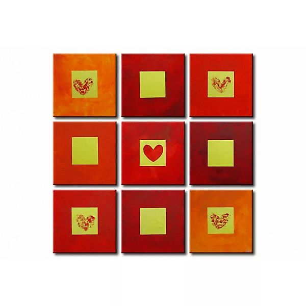 Leinwandbild Herzen und Quadrate XXL günstig online kaufen