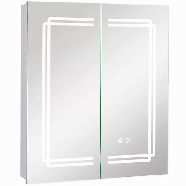 COSTWAY Spiegelschrank mit dimmbarer Beleuchtung, 2 Ladestation, 60x70cm günstig online kaufen