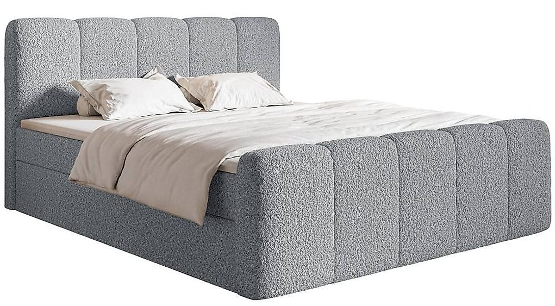 NADUVI Collection | Boxspringbett Chloe 160x200 Bouclé mit Stauraum günstig online kaufen