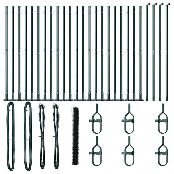 vidaXL Zaunpfosten Grün 50 x 1,4 m 36 mm Netz Stahl und PVC 3353562 günstig online kaufen