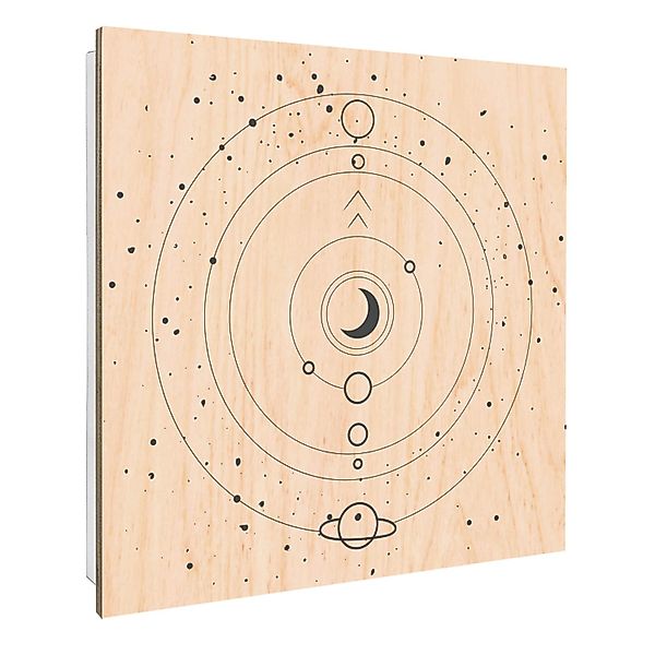Banjado Schlüsselkasten mit Holzfront 30x30cm Weiß Scharnier Links 50 Haken günstig online kaufen