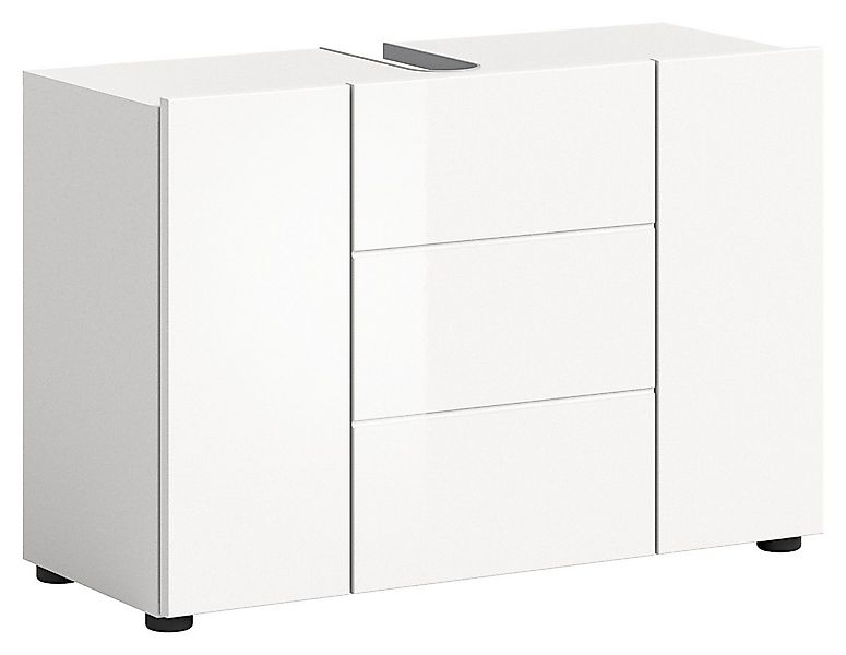 xonox.home Waschbeckenunterschrank Vira Weiß Hochglanz Melamin Modern 82x56 günstig online kaufen