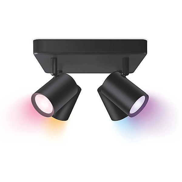 WIZ LED-Deckenleuchte Imageo 4er-Spot Tunable White & Color 1380 lm Schwarz günstig online kaufen