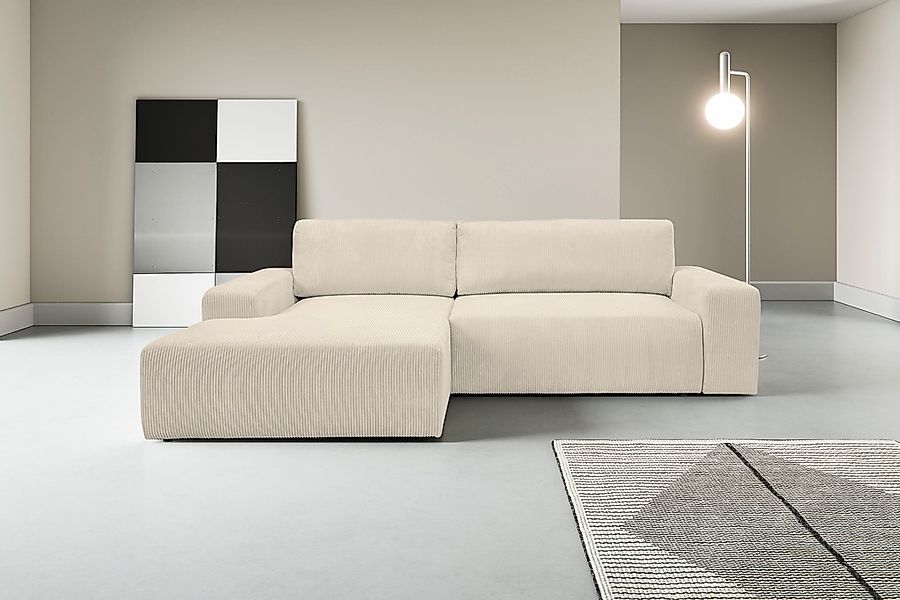 WERK2 Ecksofa "Rotterdam-L, kuschelweicher Cord oder Breitcord, L-Form, Bre günstig online kaufen