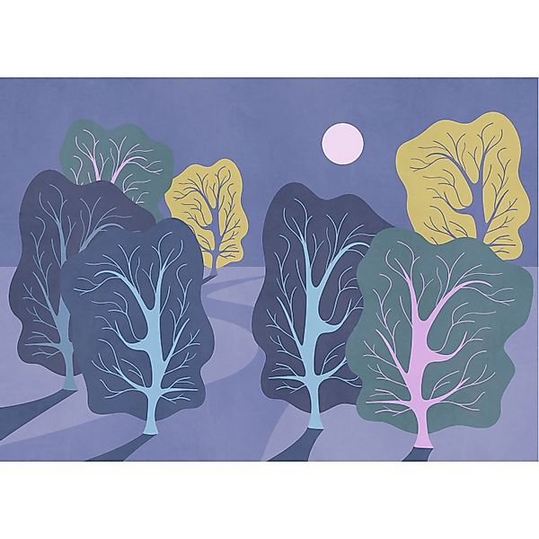 Komar Vliestapete Purple Nights 350 cm x 250 cm Violett günstig online kaufen