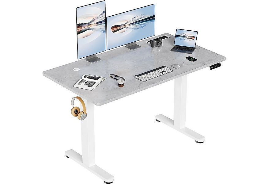 HOMALL Schreibtisch Höhenverstellbar mit 3-Buchsen und 2-USB-Ports mit kabe günstig online kaufen