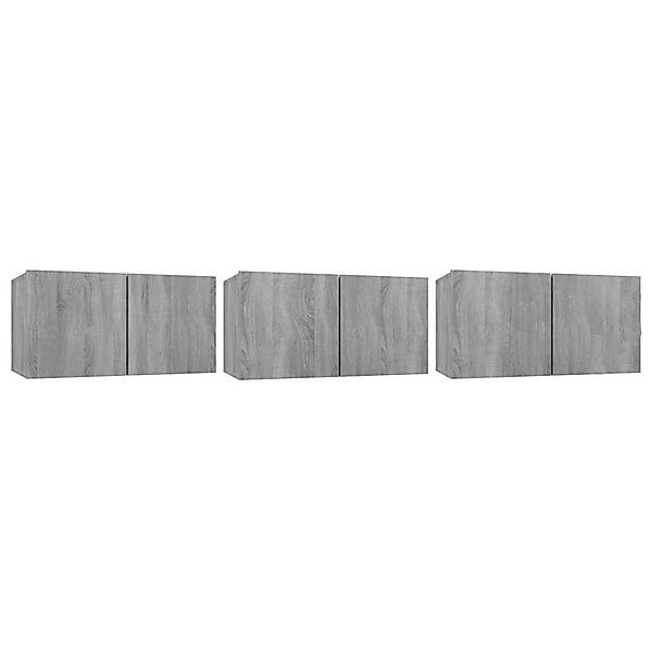 furnicato TV-Schrank TV-Wandschränke 3 Stk. Grau Sonoma 60x30x30 cm Holzwer günstig online kaufen