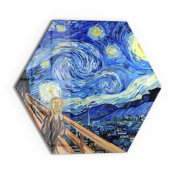DEQORI Glasbild 'Munch trifft Van Gogh', günstig online kaufen