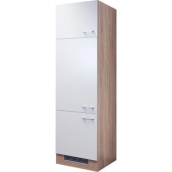 Flex-Well Classic Küchen-Geräteumbauschrank Florida 60 cm Weiß-Sonoma Eiche günstig online kaufen