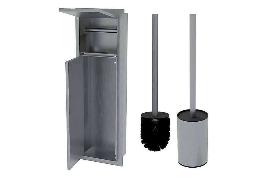 HAGO Toilettenpapierhalter WC Modul Edelstahl gebürstet Schlitz Einbauschra günstig online kaufen