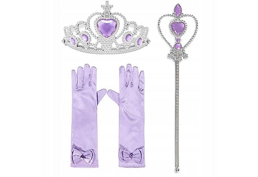 Hopki Kostüm 3-teiliges Prinzessinnen-Set: Krone, Zepter & Handschuhe, lila günstig online kaufen