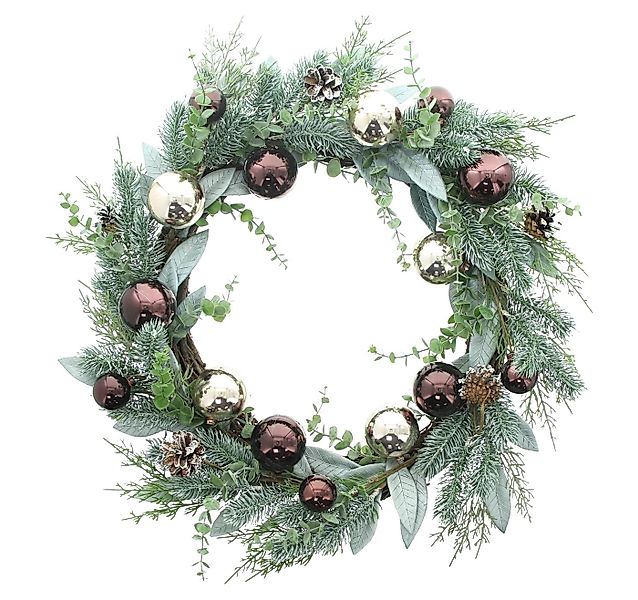 Dekoleidenschaft Dekokranz "Weihnachtskugel" großer Weihnachtskranz Ø 60 cm günstig online kaufen