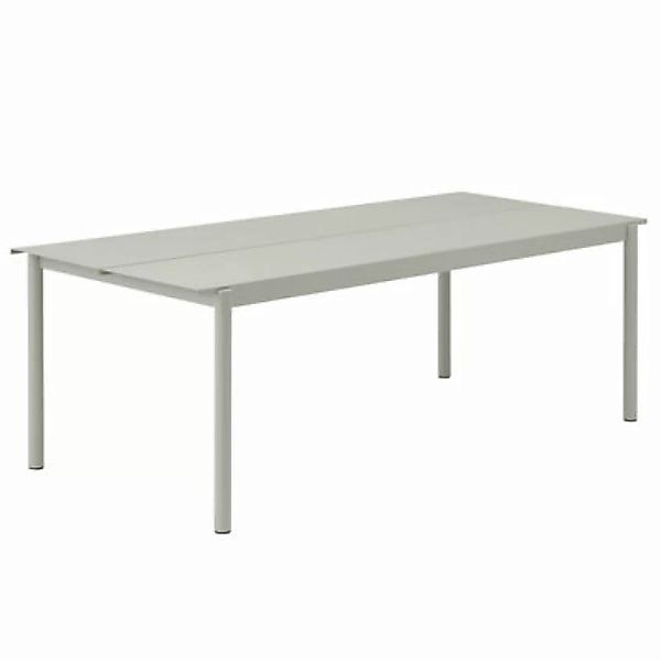 rechteckiger Tisch Linear metall grau / Stahl - 220 x 90 cm - Muuto - Grau günstig online kaufen