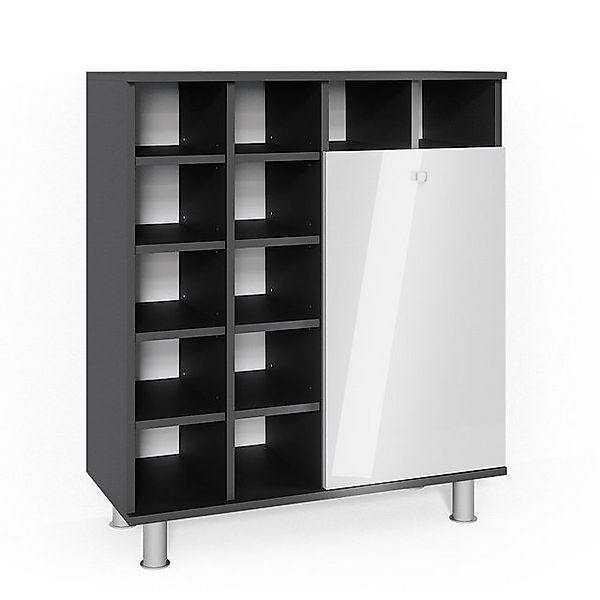 Vicco Wäscheschrank Fynn, Weiß Hochglanz/Anthrazit, 78.4 x 91.6 cm günstig online kaufen