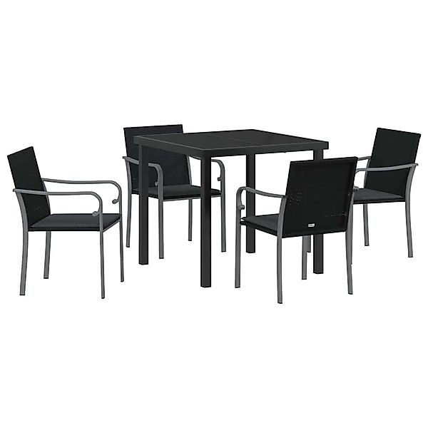 vidaXL Garten Essgruppe 5-Tlg Schwarz Poly Rattan 3379052 günstig online kaufen