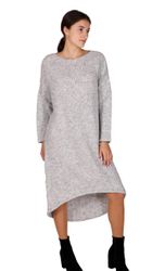 Charis Moda Strickkleid Strickleid Langarm Rundhalsausschnitt günstig online kaufen