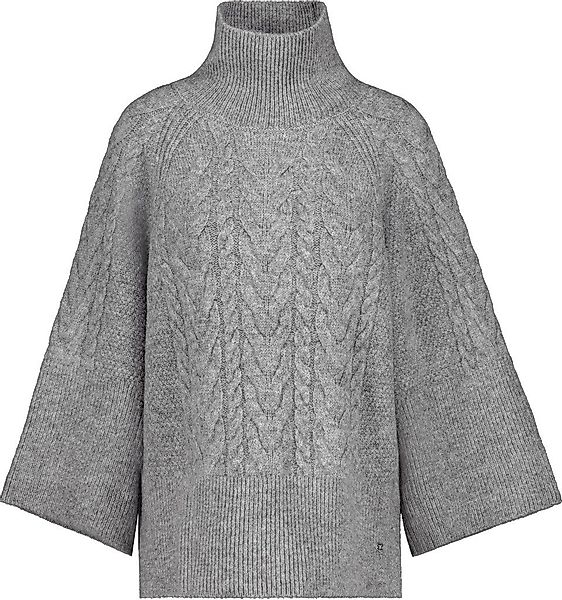 Monari Blusenshirt Pullover mit Zopfmuster steel günstig online kaufen