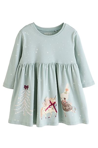 Next Blusenkleid Langärmeliges Weihnachtskleid mit Motiv günstig online kaufen