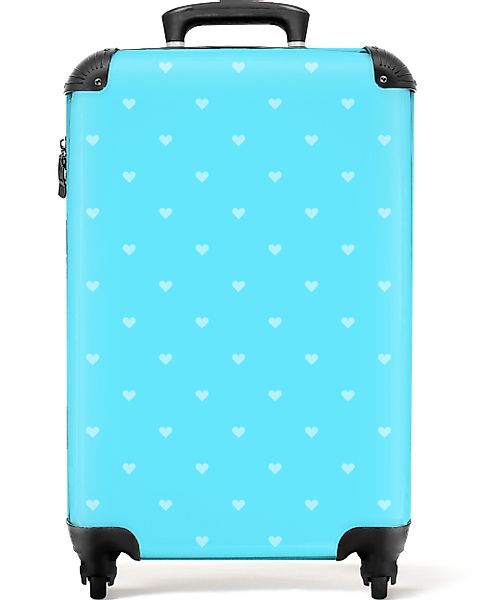 NoBoringSuitcases.com© Hartschalen-Trolley Herzen - Blau - günstig online kaufen