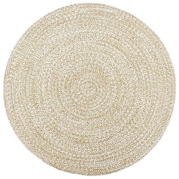 vidaXL Teppich Handgefertigt Jute Weiß Und Braun 180 Cm 1184045 günstig online kaufen