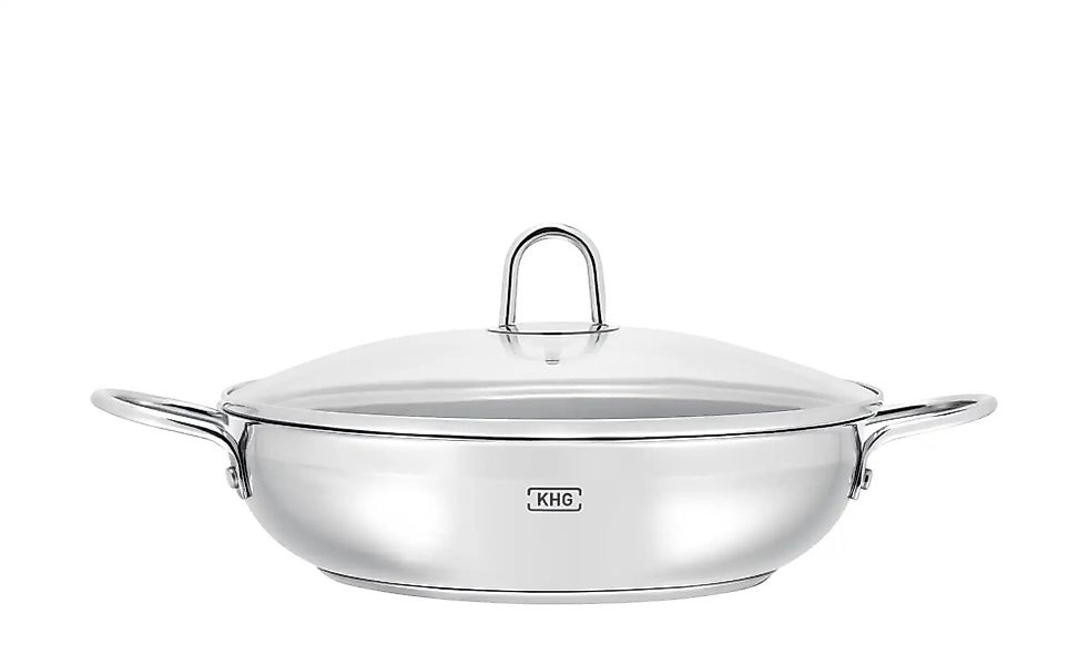 KHG Servierpfanne   ¦ silber ¦ Edelstahl ¦ Maße (cm): H: 7  Ø: 28 Töpfe & P günstig online kaufen