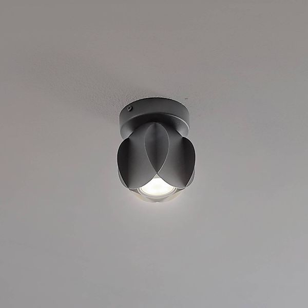 Deckenspot GAMBIT, schwarz, Ø 10 cm, Metall, GU10-LED günstig online kaufen