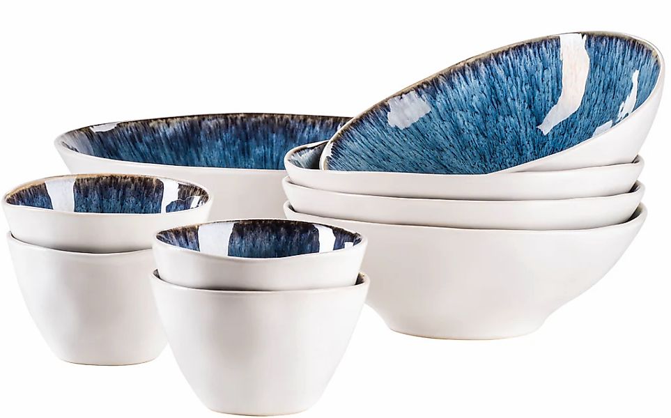 MÄSER Salatschüssel "FROZEN, Salatschüssel-Set, Steinzeug" 9 Stk. aus Stein günstig online kaufen