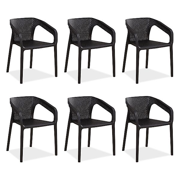 Homestyle4u Gartenstuhl 6er Set in Schwarz 2684 günstig online kaufen