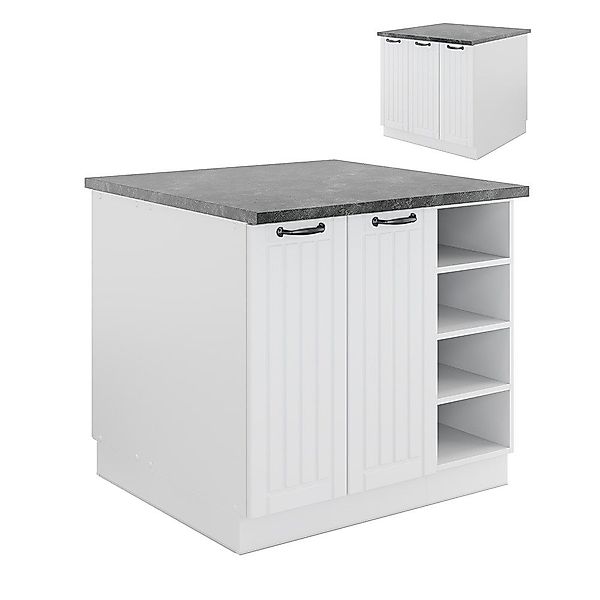Vicco Unterschrank Fame-Line, Weiß Landhaus/Weiß, 90 günstig online kaufen