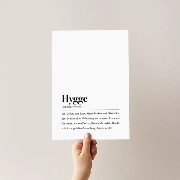 Hygge Poster Din A4: Hygge Definition günstig online kaufen