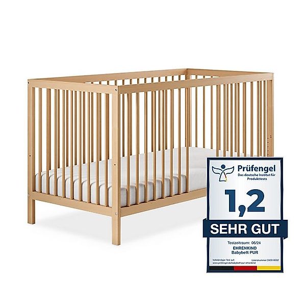 Ehrenkind Babybett PUR aus massivem Buchenholz, flexibel höhenverstellbar, günstig online kaufen