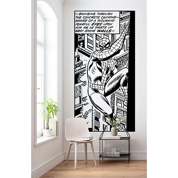 Komar Fototapete Spider-Man Schwarz-Weiß 100 x 200 cm 610724 günstig online kaufen