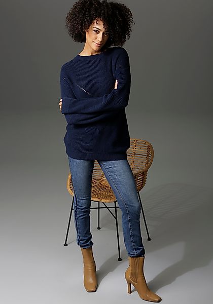 Aniston CASUAL Rundhalspullover im Mustermix günstig online kaufen