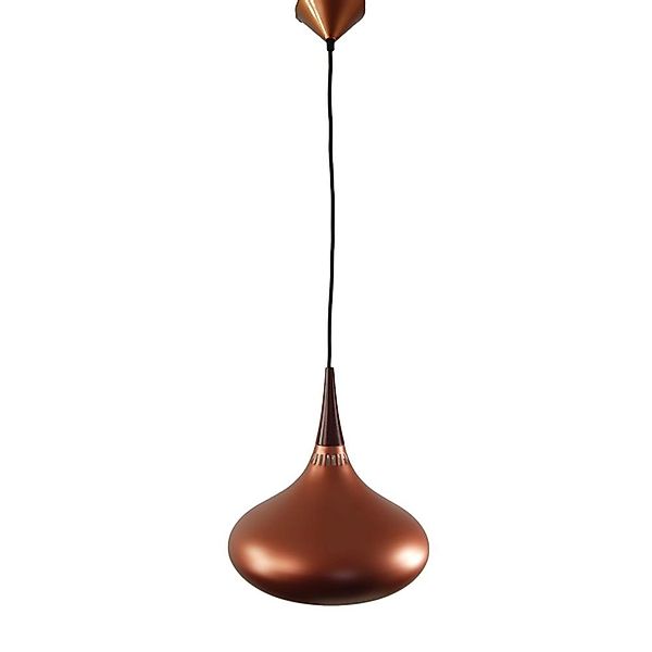 Dapo Decken Pendelleuchte Rana 22,5cm Kupfer Metall mit Holzdetail E27 IP20 günstig online kaufen